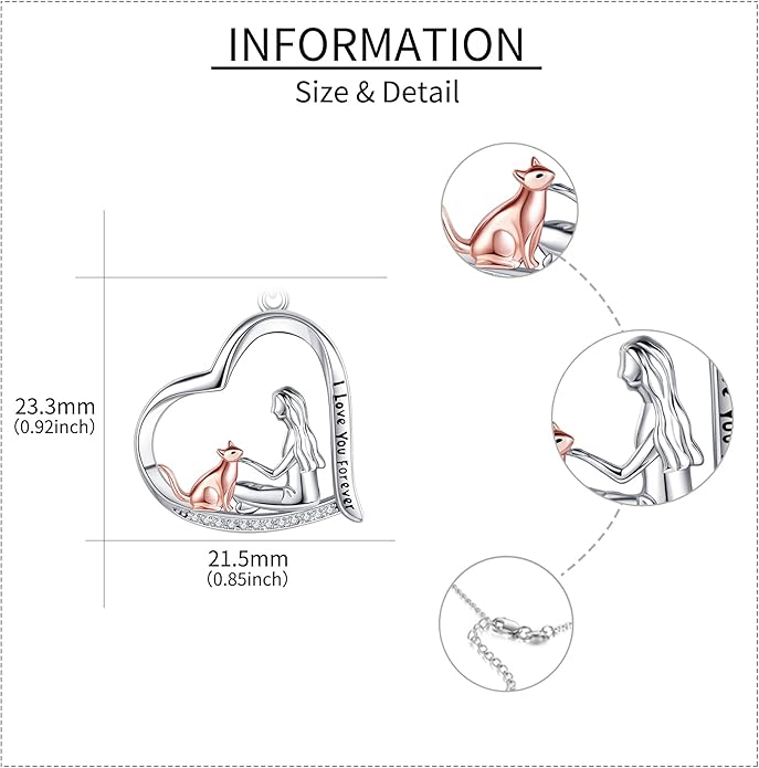 Animal and Human Necklace Sterling Silver 925 Cute Animal Necklaces Jewelry Gift For Women