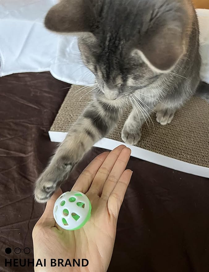 Cat Toys for Indoor Kittens Plastic Balls with Bells 10 Assorted Colors Ideal for Playtime Hunting Instinct Stimulation and Daily Exercise