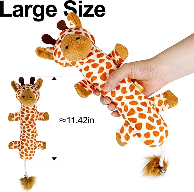 Catnip Silvervine Matatabi Pillow for Cats & Kittens,Cat Kicker Toy,Crinkle Sound Toy,Large Size Cat Pillow Soothing Plush Cat Toy (Giraffe).