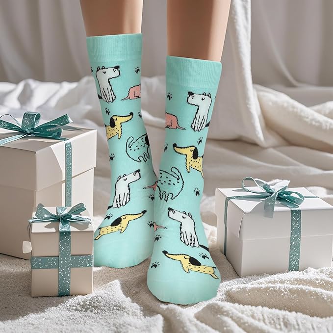 AGRIMONY Funny Cat Dog Socks for Women Teen Girls-Animal Novelty Cute Socks-Mothers Day Cat Dog Mom Gifts Stocking Stuffers
