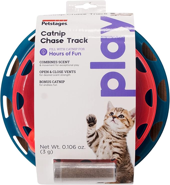Catstages Catnip Chase Track Red and Blue Interactive Cat Toy, All Breed Sizes