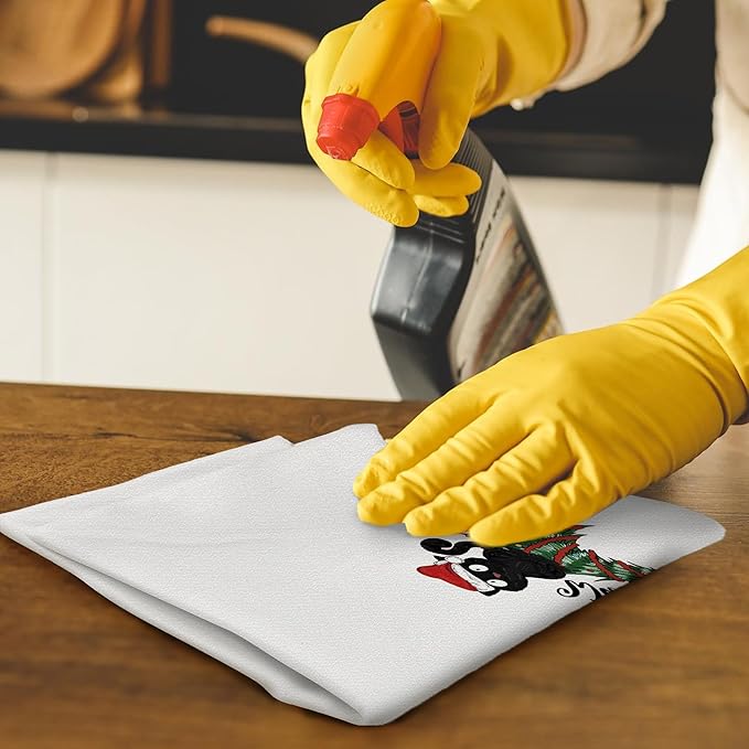 Black Cat Christmas Towels, Cat Lovers Gift, 16x24 in