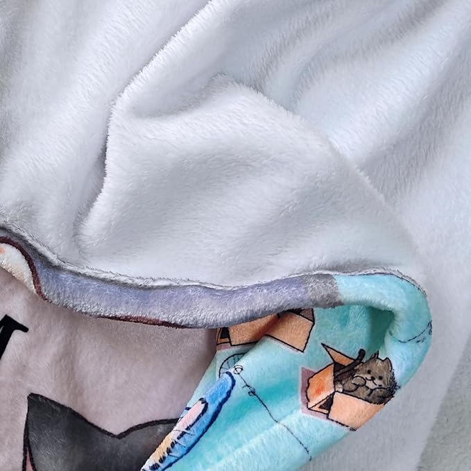 Sviuse Cat Blanket Soft Flannel Fleece Blankets with Cute Cats Pattern, Cozy and Warm Throw for Bed, Sofa, or Gift for Cat Lovers Girls, Women, Kids (Cat 10, 50" X 60")