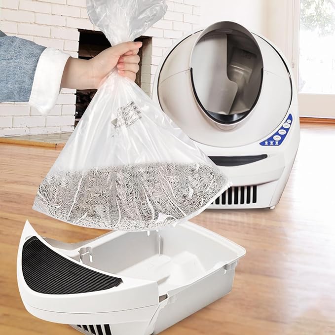 100 Count Waste Litter Robot Bags,Cat Litter Box Liner Bags Compatible with Litter Bag Robot 3 4 Waste Bags,9-11 Gallons,Cat Litter Automatic robot Liner Bags