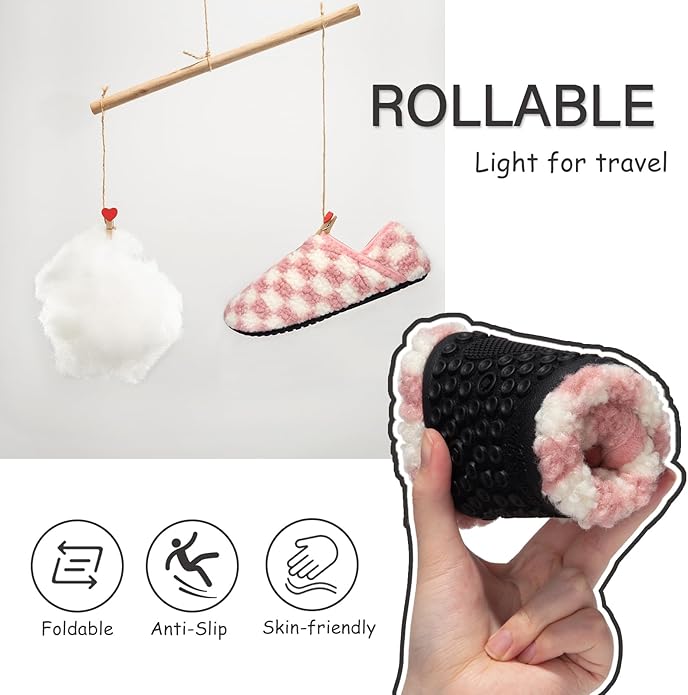 ATHMILE House Slippers for Women Men Indoor Barefoot Slippers Socks Furry Slip on House Shoes Cozy Comfy Slippers for Home Bedroom Travel Yoga