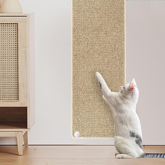 70.9"x 15.7" Thickened Extra Large Cat Wall Climbing Carpet, Cat Climbing Wall Scratcher, Cat Carpet, Couch Sofa Protector-Brown