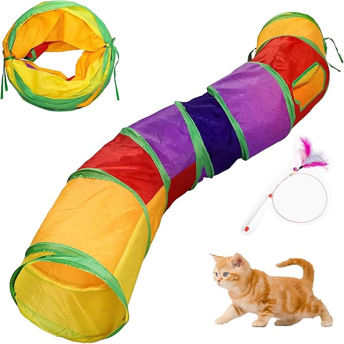 Cat Tunnel,Rabbit Tunnel,Cat Tunnels for Indoor Cats,Peekaboo Cat Cave,for Cats, Puppy, Kitty, Kitten, Rabbit