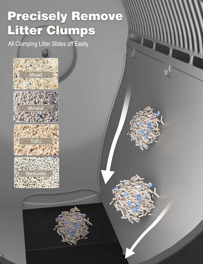 Automatic Cat Litter Box Self Cleaning,Smart Litter Box with 10 Safety Sensor Radars,100L Electric Cat Litter Box with Stairs for Multiple Cats,APP-Control,Advanced Odor Control OMCPET-Black