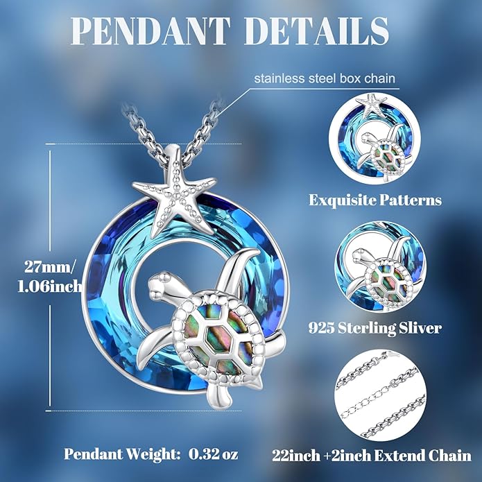 AUDINCCED Black Cat Necklace Turtle Necklace Gothic Jewelry Butterfly Necklace Cat Necklace 925 Sterling Silver Crescent Moon Necklace for Women Cat Gifts for Cat Lovers