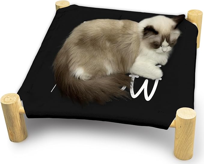 Cozy Live Love Meow Cat Beds, Wooden Hammock Bed for Indoor Cats, All Seasons Comfort, Cat Bed Also Suitable for Small Dogs, Pet Beds