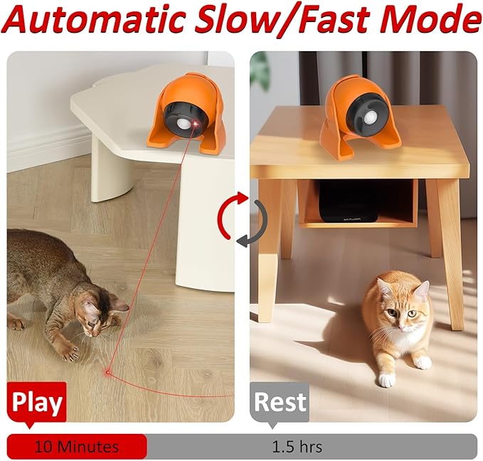 Motion Activated Cat Laser Toy, Interactive Cat Toys for Bored Indoor Adult Cats/Kittens/Dogs, Rechargeable Automatic Laser Cat Toys