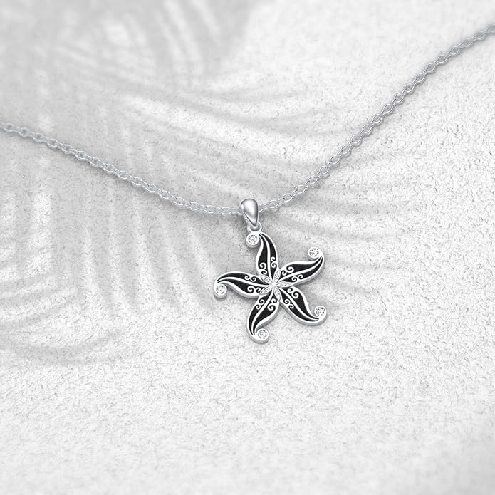 925 Sterling Silver Lab Grown Diamond Animal Necklace Cat/Bear/Bee/Dolphin/Dragonfly/Horse/Hummingbird/Koala/Parrot/Penguin/Pigeon/Sea Turtle/Starfish Lab Grown Diamond Necklace Gift for Women
