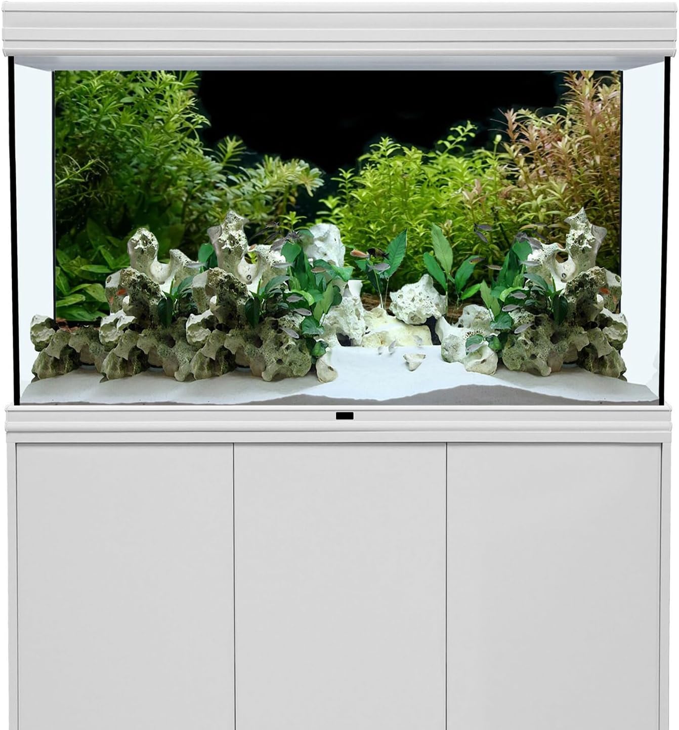 AWERT Aquarium Background River Bed & Lake Aquatic Plant Fish Tank Background Vinyl 72x24 inches