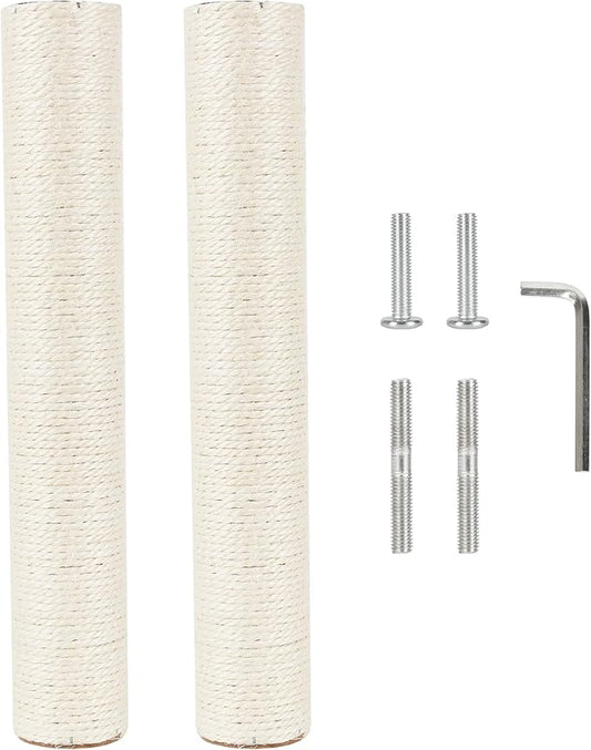 2.9in 7.4cm Diameter Cat Scratching Post Replacement Sisal Pole Parts for Cat Tree (M8, 45cm/17.7in)