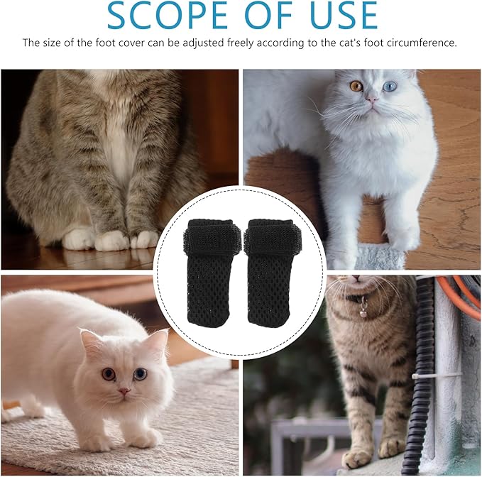 Ipetboom Cat Claw Covers-4pcs Cat Nail Caps Cat Nail Covers Caps Shoes Cats Socks Cat Booties to Prevent Scratching Cat Paw Protector Pet Grooming Booties for Bathing Shaving Checking