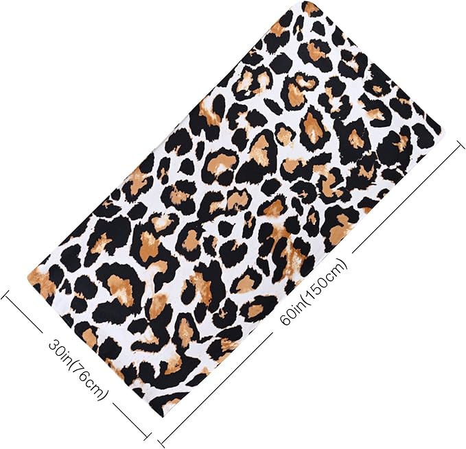 LIVILAN Leopard Cheetah Print Beach Towel, 30”x60”, Microfiber, Lightweight, Thin, Quick Dry, Sand Proof, Ideal for Swim, Bath, Pool, Unique Black and White Leopard Print Gifts for Women, Kids