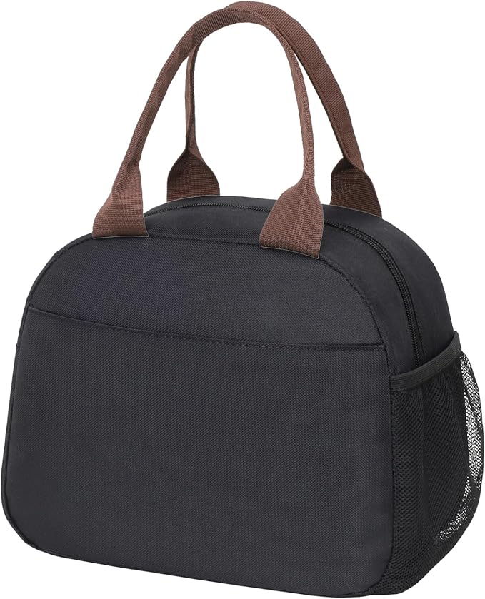 Bagseri Insulated Lunch Bag Women - Lunchboxes for Men Women Adult Reusable Leakproof Thermal Cooler Sack Food Handbags Case High Capacity for Work and Picnic (Black)