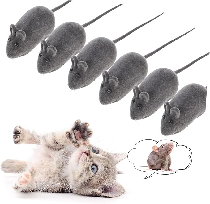 POPETPOP 20pcs Cat Toys Mice - Squeaky Mice Cat Toys - Pet Cat Soft Mouse Toy Interactive Toy Kitten Toys Noise Lovely Rat Mice False Mouse Playing Toys Random Color