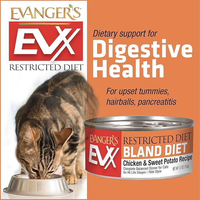 Evanger's EVX Restricted Diet: Bland Diet Canned Cat Food - 24, 5.5 oz Cans