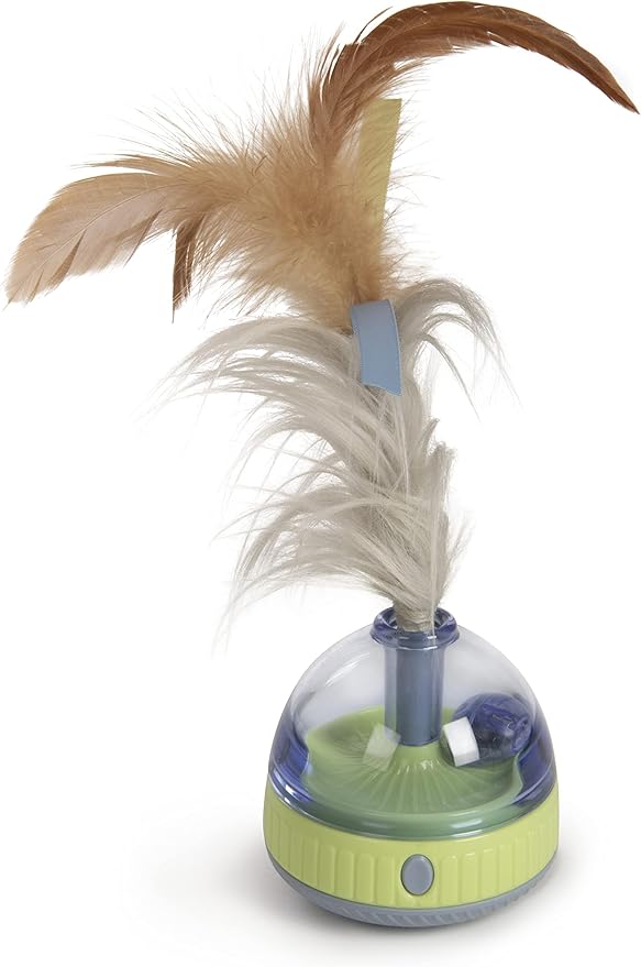 SmartyKat Silly Spinner Electronic Motion & Light Up Cat Toy, Battery Powered - Blue/Green, One Size