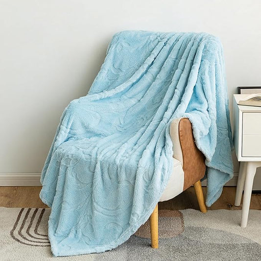 3D Fleece Fujiman Blanket, Cozy Soft Warmer Comfort Lightweight, Fuzzy Aesthetic Room Decor for Couch Sofa Bed, Gifts for Christmas, Birthdays, Sky Blue