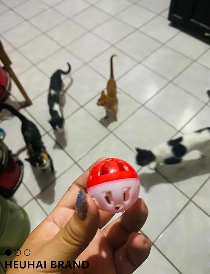 Cat Toys for Indoor Kittens Plastic Balls with Bells 10 Assorted Colors Ideal for Playtime Hunting Instinct Stimulation and Daily Exercise