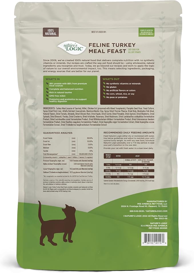 Nature's Logic Feline Turkey Meal Feast, 15.4lbs