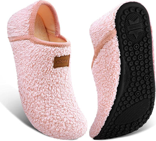ATHMILE House Slippers for Women Men Indoor Barefoot Slippers Socks Furry Slip on House Shoes Cozy Comfy Slippers for Home Bedroom Travel Yoga