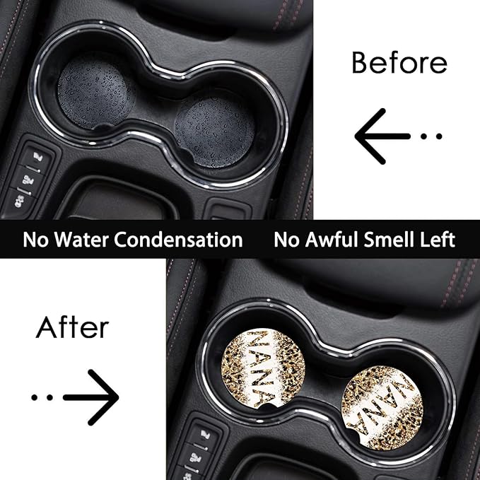 Car Coasters for Cup Holders,2 Pack Nana Gifts Car Cup Holder Coasters,Nana Gifts for Grandma Birthday Gifts for Nana from Granddaughter Grandson Grandchildren Grandkids Nana Gifts