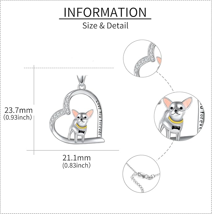 Capybara/Squirrel/Chihuahua Necklace Sterling Silver Chihuahua Squirrel Jewelry Capybara Gifts for Women