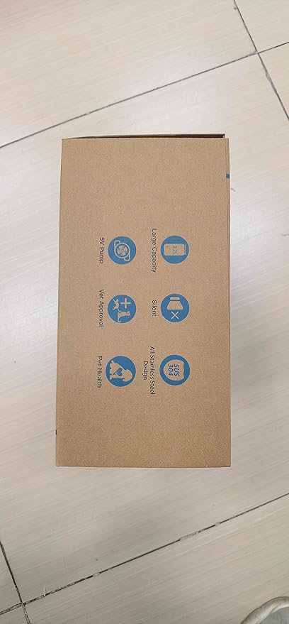 AONBOY Cat Water Fountain with Water Level Window, 108oz/3.2L Cat Fountain Stainless Steel, 6Filters + 3Sponge Filters, Faucet Shape Dog Water Fountain, Double Noise Reduction Design, Multi Filtration