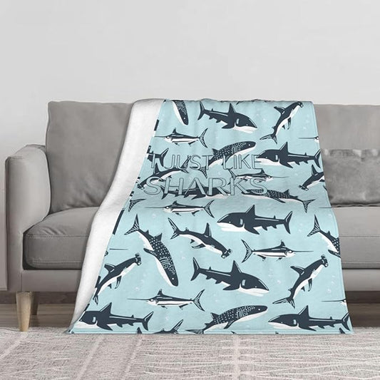 Cozy Shark Blanket Kids, Ocean Animal Printed Blankets for Boys Girls, Throw Blanket for Kid, for Shark Lovers, Shark Themed Gifts
