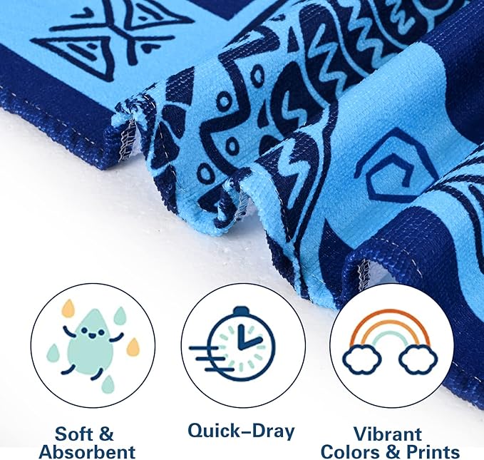 LIVILAN Microfiber Blue Sea Turtle Beach Towel Blanket, Thin Lightweight Absorbent Quick Dry Sand Free Swimming Bath Shower Pool Towels Sea Turtle Gifts for Men Women Girls, 30 X 60