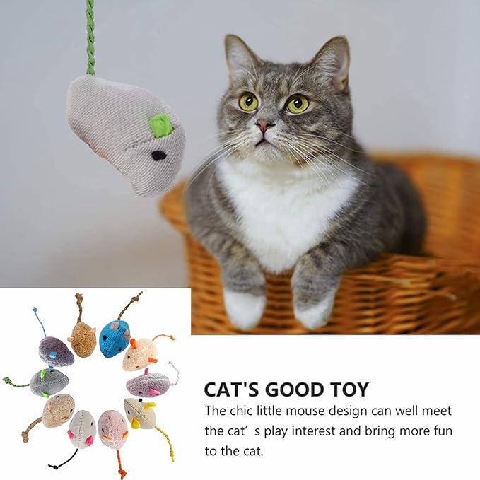 ISMARTEN Catnip Toy, Cats Mouse Plush Cat Toys, Cat Mice & Animals Toys for Indoor Cats and Kittens, Cat Chew Toy for Exercise for Pet Cat Kitten Kitty (6 Packs)