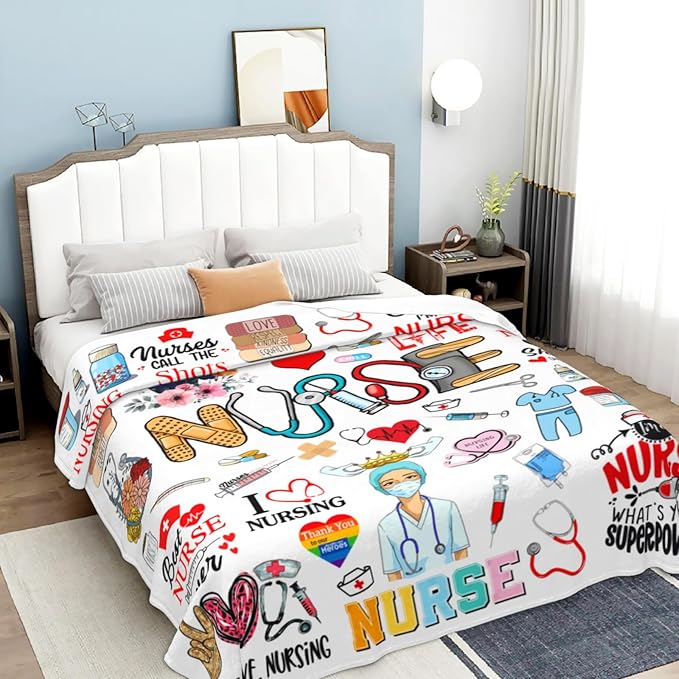 Nurse Gifts for Women Nurse Blanket Throw Plush Stuff Nurse Practitioner Gifts Best Nurse Ever Nurse's Day Nursing Gifts for Nurse Graduation Appreciation Gifts Ideas 50"X40"