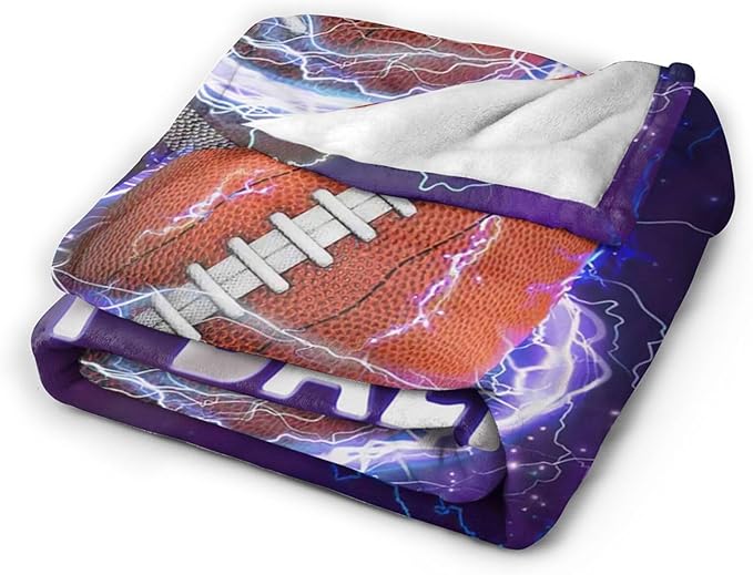 Football Blanket Sports Rugby Plush Throw Blanket Super Soft Cozy Warm Fleece Bedding Football Blanket Gifts for Kids Girls Boys Women 50"X60"