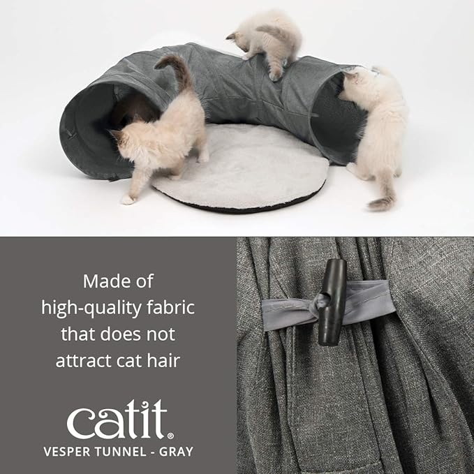 Catit Vesper Cat Tunnel, Cat Toy, Grey, 41996