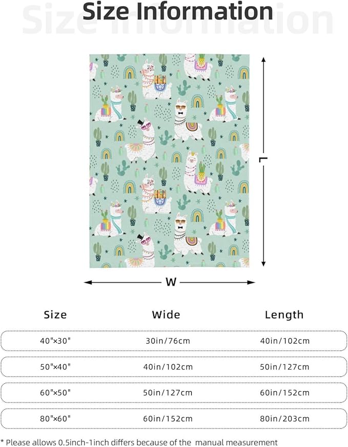 Llamas Blanket Throw Blanket for Bed Soft Cozy Fluffy Couch Blankets Fleece Blanket Throw Gifts for Women Men Girls Boys 80"x60"