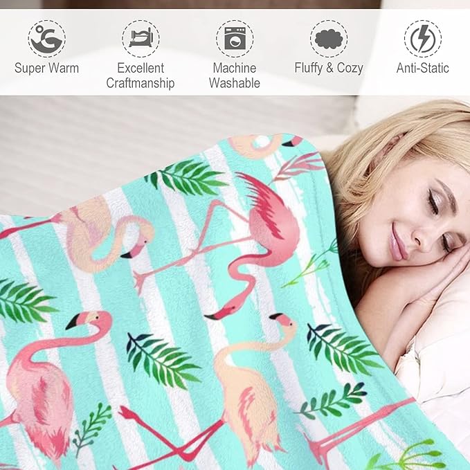Flamingo Blanket Super Soft Flamingo Throw Blanket Warm Cozy Flannel Blankets for Women Kids Adults Gifts 50"X 40"