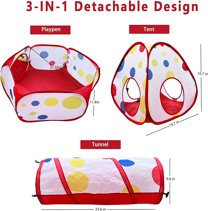 Small Animals Playpen, Rabbit Cage Tent with Cat Tunnel Portable Indoor Outdoor Exercise Playground for Cat Kitten Rabbit Hamster Guinea Pig Bunny Ferret Chinchilla Brooder Box Cage Tent