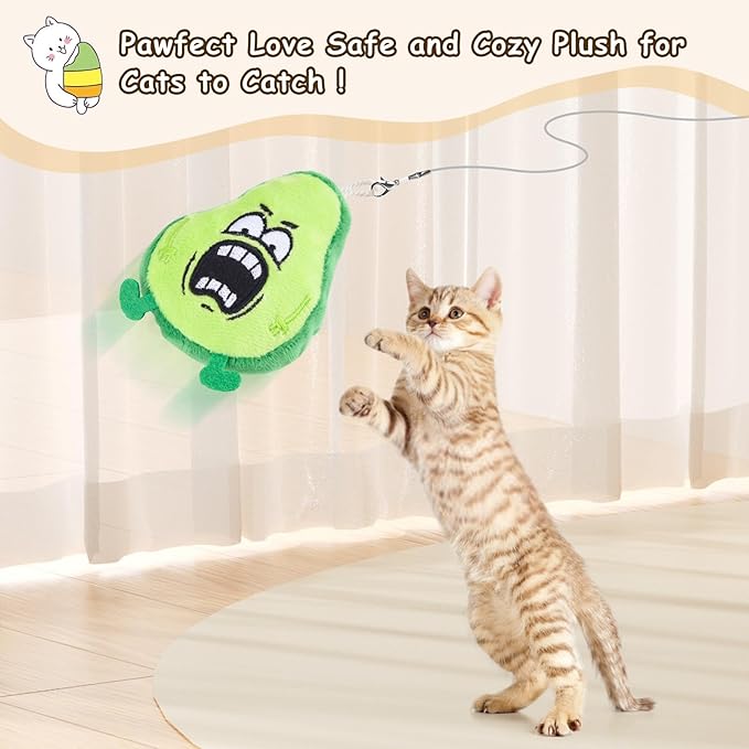 ORSDA Cat Toys, Cat Wand Toy for Indoor Cats, Replacement Cat Teaser Toys, Interative Cat Toy for Cats with Bell, Cat Feather Toy for Cats to Chase and Exercise(Green)