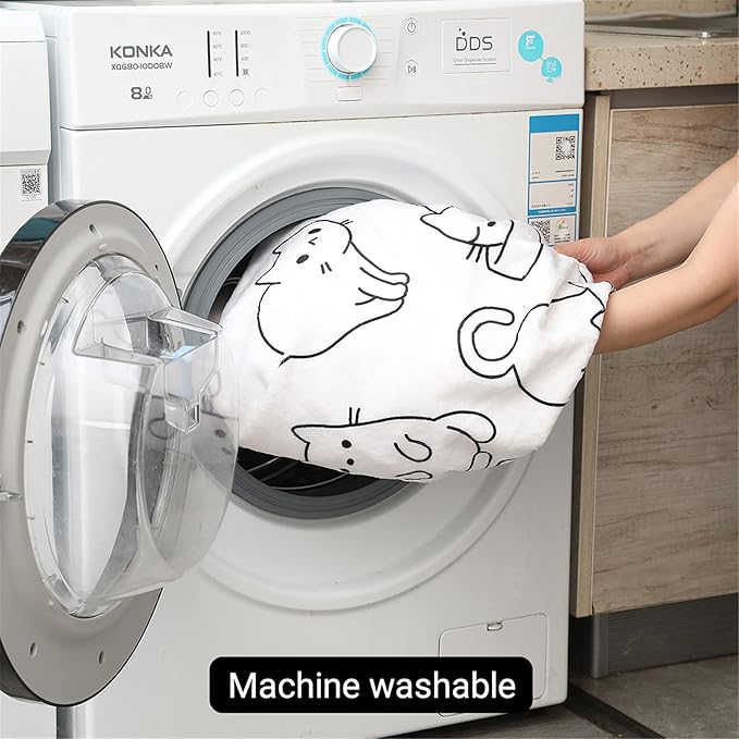 Sviuse Cat Blanket Black and White Cats Pattern Throw for Women Girls Kitty Lovers Cat Mom (50" X 60", Cat 2)