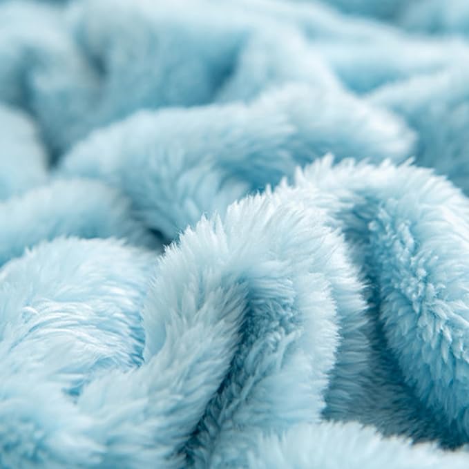 3D Fleece Fujiman Blanket, Cozy Soft Warmer Comfort Lightweight, Fuzzy Aesthetic Room Decor for Couch Sofa Bed, Gifts for Christmas, Birthdays, Sky Blue