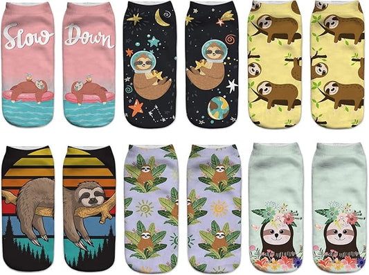 Benefeet Sox Womens Girls Funny Crazy Ankle Socks - Fun Novelty 3D Print Pattern Silly Cute Animal Food