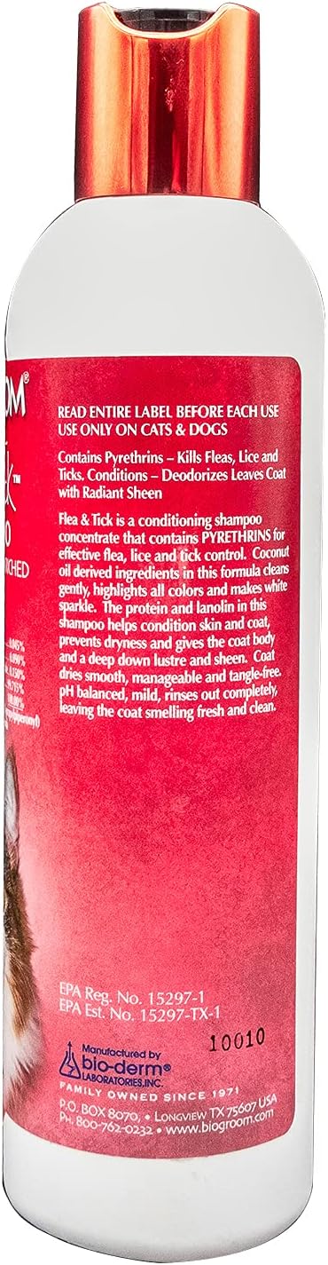 Bio-Groom Flea & Tick Dog Shampoo – Flea and Tick Prevention for Dogs, Cat Flea Treatment, Cruelty-Free, Made in USA, Natural Tick Repellent, Protein-Lanolin Shampoo – 8 fl oz 1-Pack