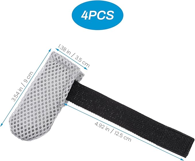 4Pcs Cat Nail Caps Cat Mittens, Cat Claw Covers Cat Nail Covers Caps Shoes for Cats Socks AntiScratch Cat Paw Protector Cat Claw Caps Pet Grooming Cat Booties for Bathing Shaving Checking, Grey M