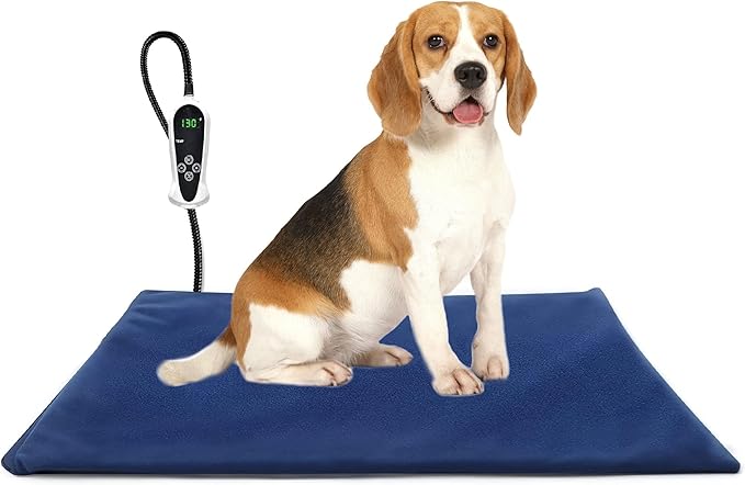 TJOY Pet Heating Pad for Cats,Dog Heating Pad Temperature Adjustable Electric Heated Pet Bed Mat with Timer,Waterproof Pet Heating Pads Cat Warming Pad