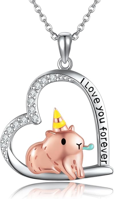 Capybara/Squirrel/Chihuahua Necklace Sterling Silver Chihuahua Squirrel Jewelry Capybara Gifts for Women