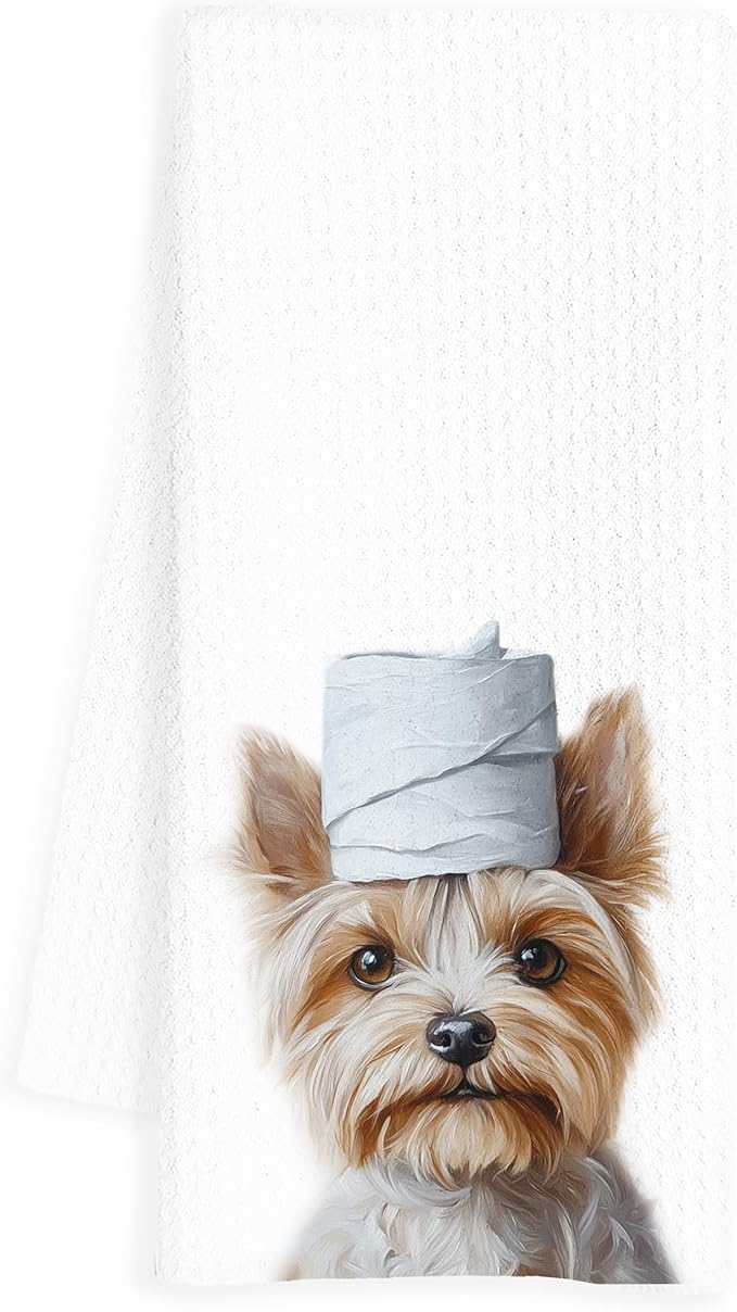 Yorkshire Terrier Hand Towels for Bathroom, Yorkshire Terrier Bathroom Hand Towels, Dog Bathroom Decor, Kids Hand Towels, Yorkshire Terrier Gifts for Women Dog Lovers, 16x24 Inch