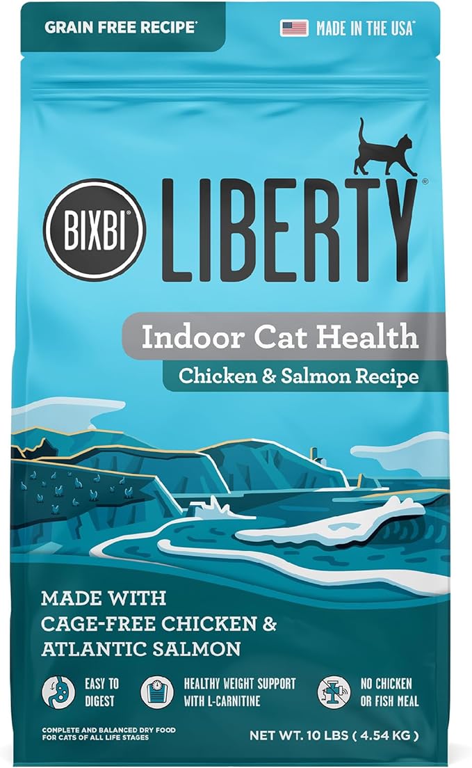 BIXBI Liberty Dry Food Indoor Cat Health Chicken & Salmon Recipe, 10lb